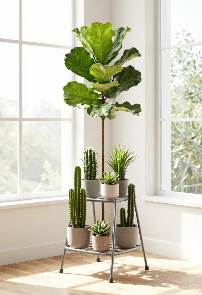 11 Best Ladder Plant Stand Ideas for a Vertical Garden 2. Modern Minimalism 0