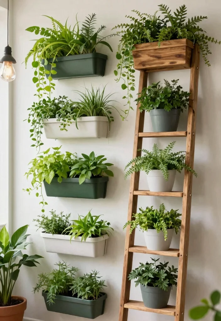 11 Best Ladder Plant Stand Ideas for a Vertical Garden 3. Vertical Garden Wall 0