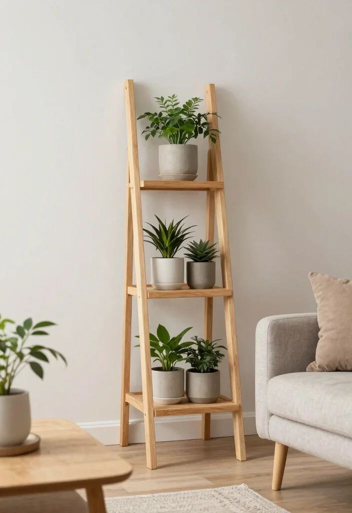 11 Best Ladder Plant Stand Ideas for a Vertical Garden 8. Scandinavian Simplicity 0