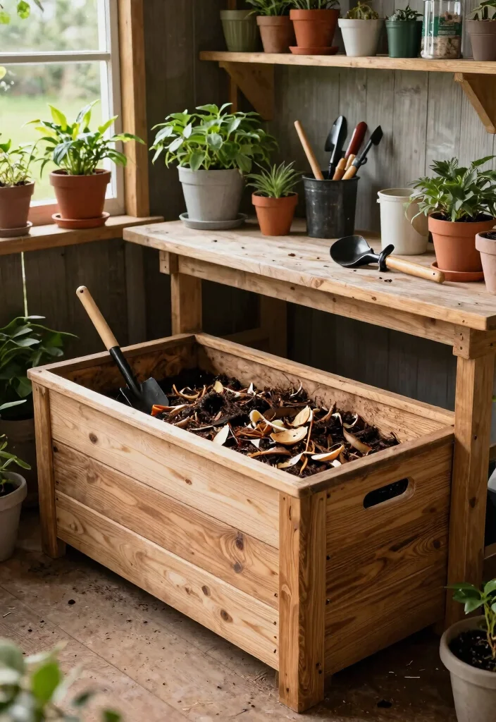 13 Functional Garden Potting Shed Ideas Plant Lovers Only 9. Integrated Compost Bin 0
