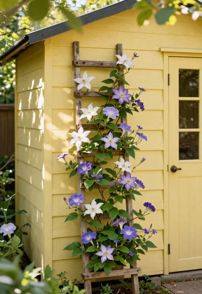 13 Vibrant Flower Garden Shed Ideas for Every Season 14 13 Vibrant Flower Garden Shed Ideas for Every Season 4. Creative Flower Trellis 0