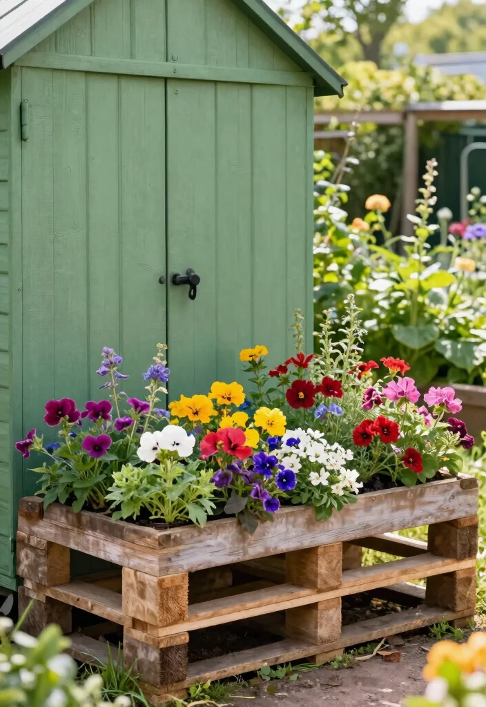 13 Vibrant Flower Garden Shed Ideas for Every Season 37 13 Vibrant Flower Garden Shed Ideas for Every Season 7. Pallet Flower Planters 0