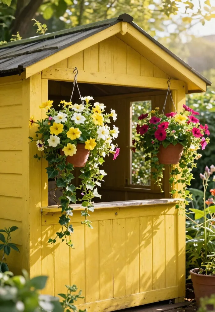 13 Vibrant Flower Garden Shed Ideas for Every Season 39 13 Vibrant Flower Garden Shed Ideas for Every Season 9. Hanging Planters 0