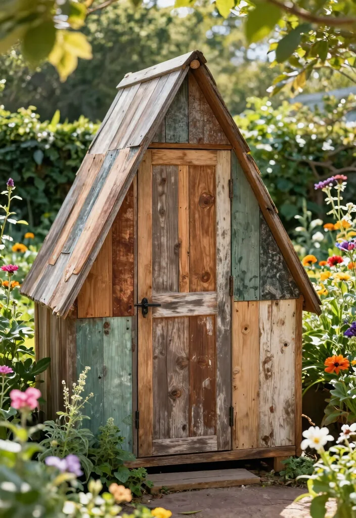 9 Space Saving Lean To Garden Shed Ideas for Small Yards 4. Use of Reclaimed Materials 0