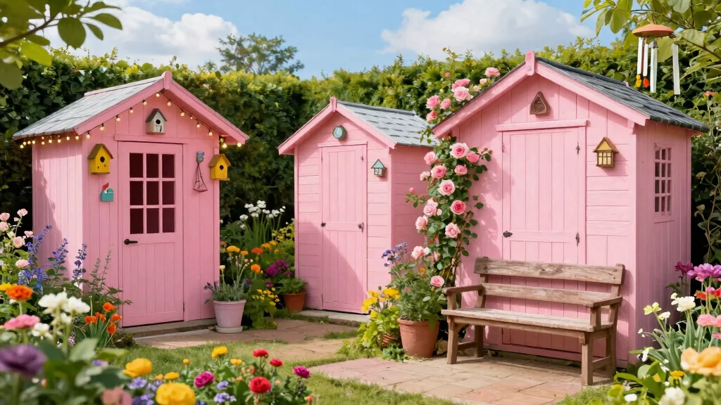 9 Sweet Pink Garden Shed Ideas for a Whimsical Backyard