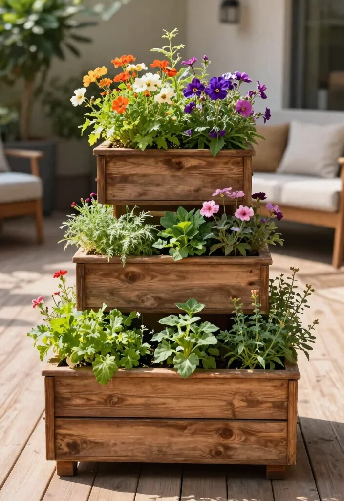 10 Beautiful Outdoor Planter Ideas Patio Lovers Want 2. Tiered Planters 0