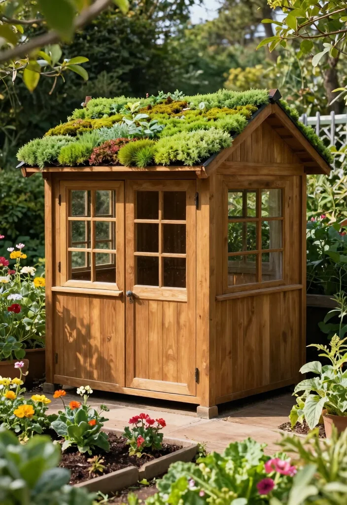 10 Best Garden Shed Exterior Ideas for Instant Curb Appeal 3. Eco Friendly Green Roofs 0