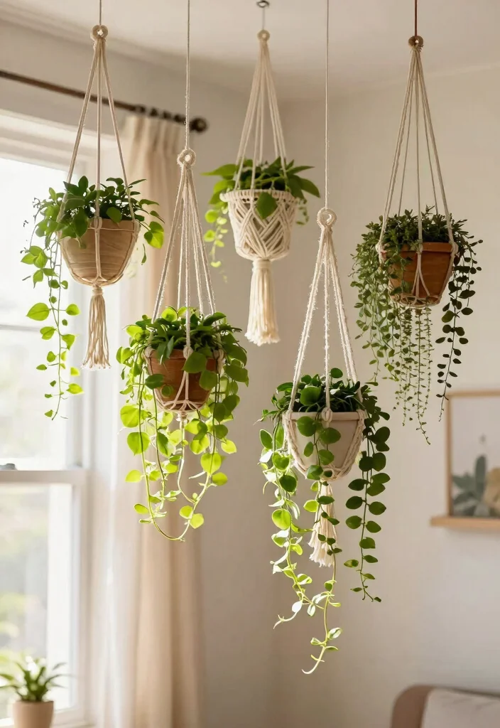 10 Best Plant Stand Display Concepts for a Greenhouse Look 7. Hanging Plant Displays for a Floating Effect 0