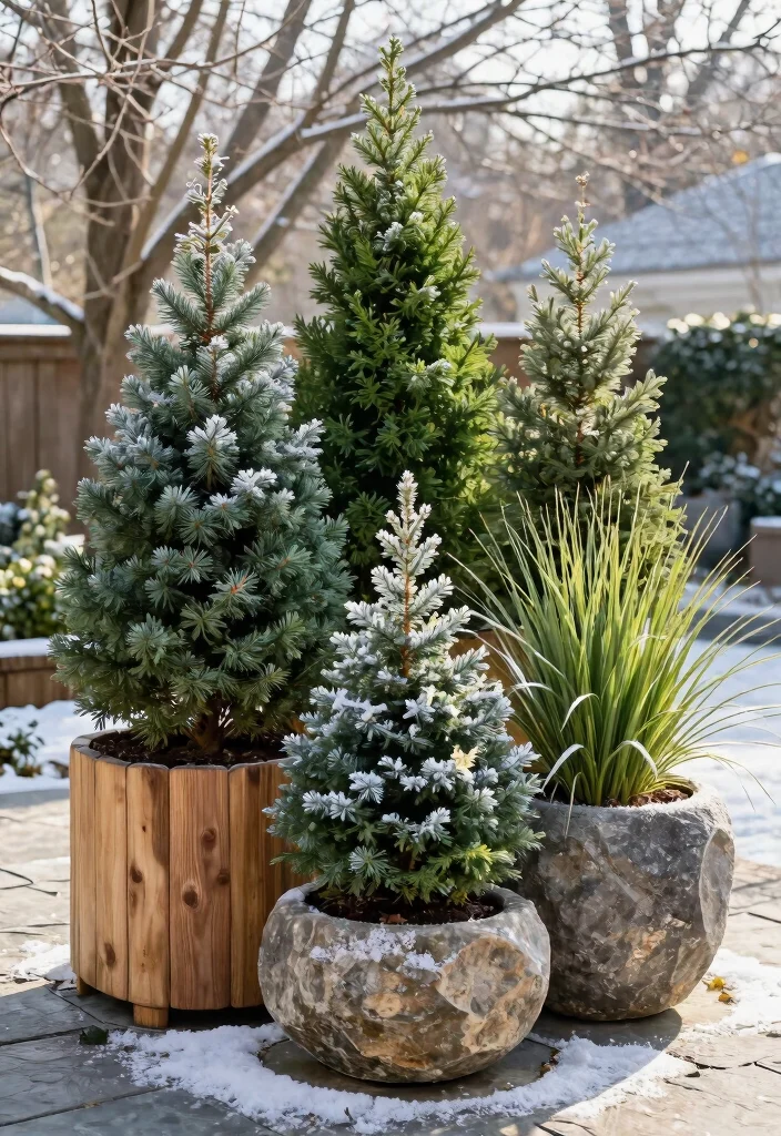 10 Best Winter Outdoor Planter Ideas That Stay Green 1. Evergreen Elegance 0