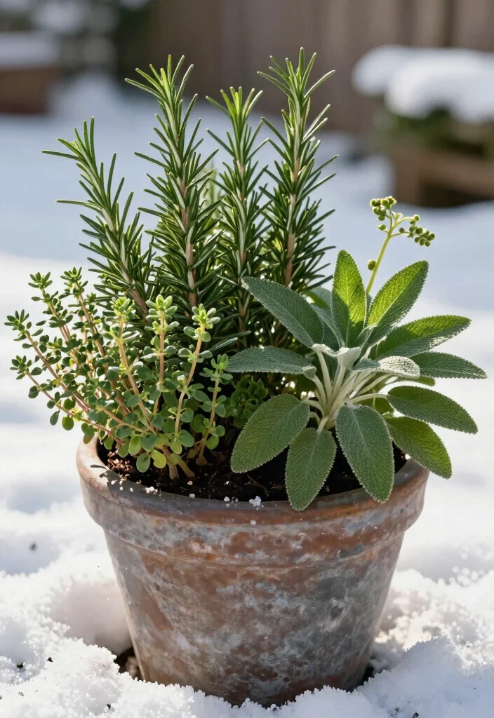 10 Best Winter Outdoor Planter Ideas That Stay Green 10. Aromatic Herbs in Winter Planters 0