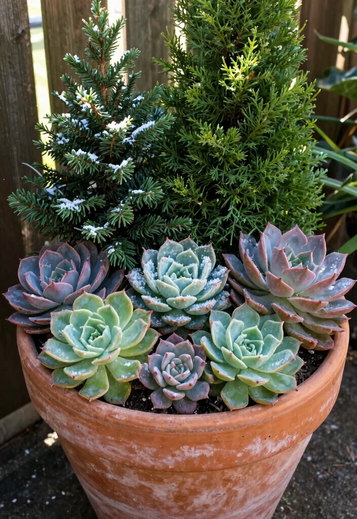10 Best Winter Outdoor Planter Ideas That Stay Green 6. Succulent Surprises 0