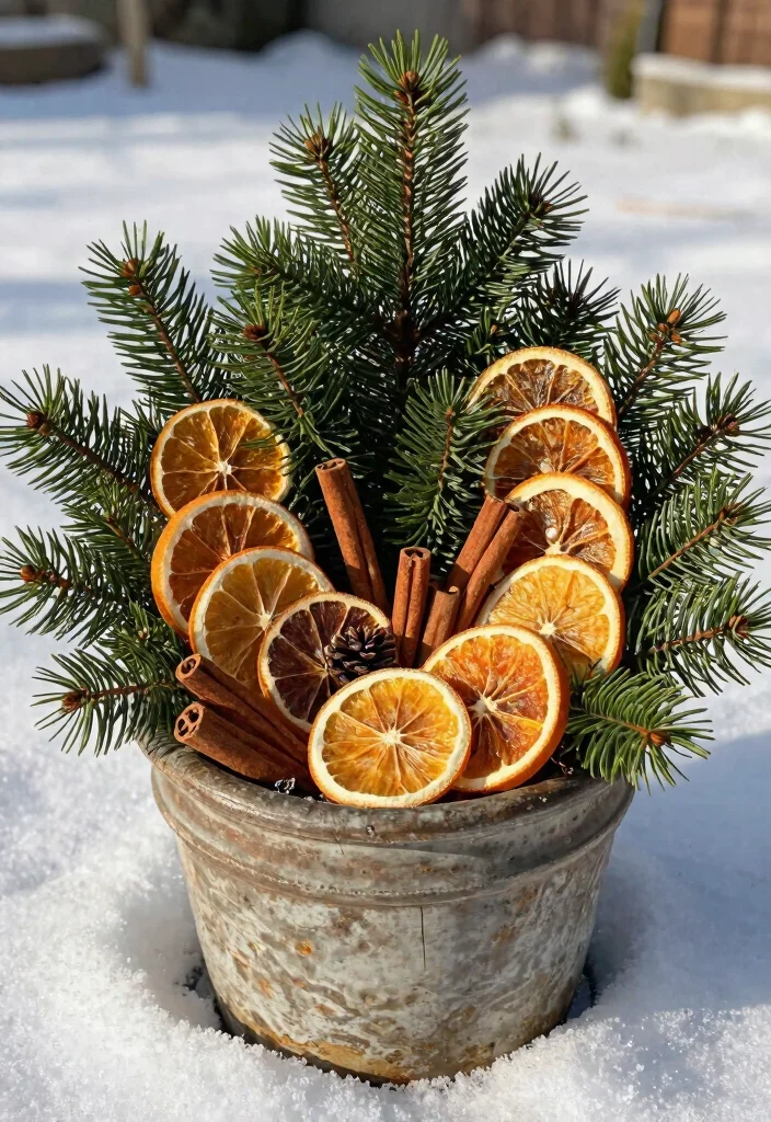10 Best Winter Outdoor Planter Ideas That Stay Green 8. Seasonal Containers with Potpourri 0