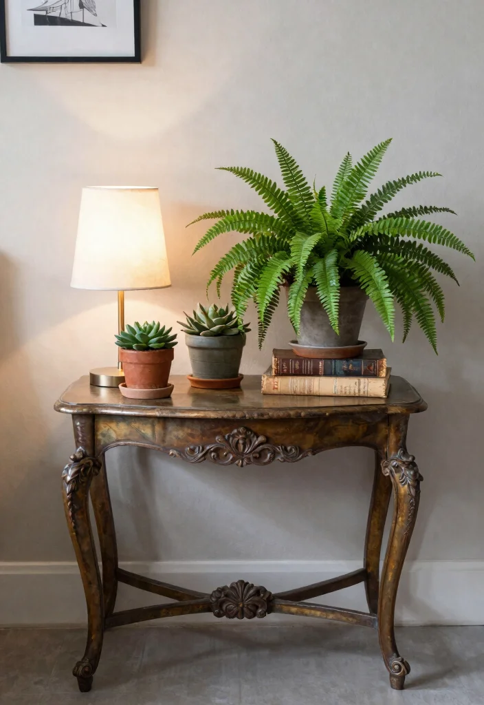 10 Charming Vintage Plant Stand Ideas Antique Flair 4. Elegant Side Table Plant Stand 0