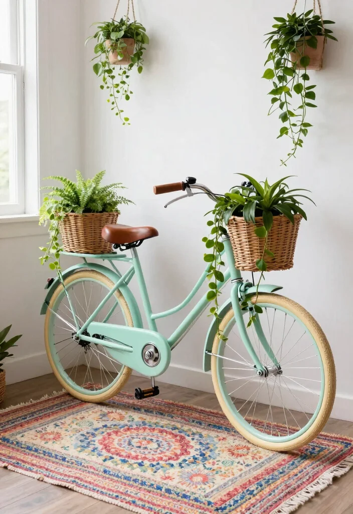 10 Charming Vintage Plant Stand Ideas Antique Flair 7. Vintage Bicycle Plant Stand 0