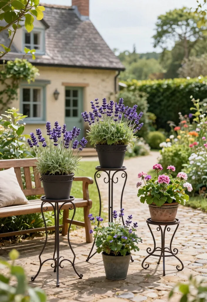 10 Chic French Plant Stand Ideas for Your Garden 1. Wrought Iron Elegance 0