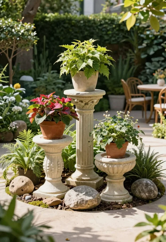 10 Chic French Plant Stand Ideas for Your Garden 5. Elegant Pedestal Stands 0