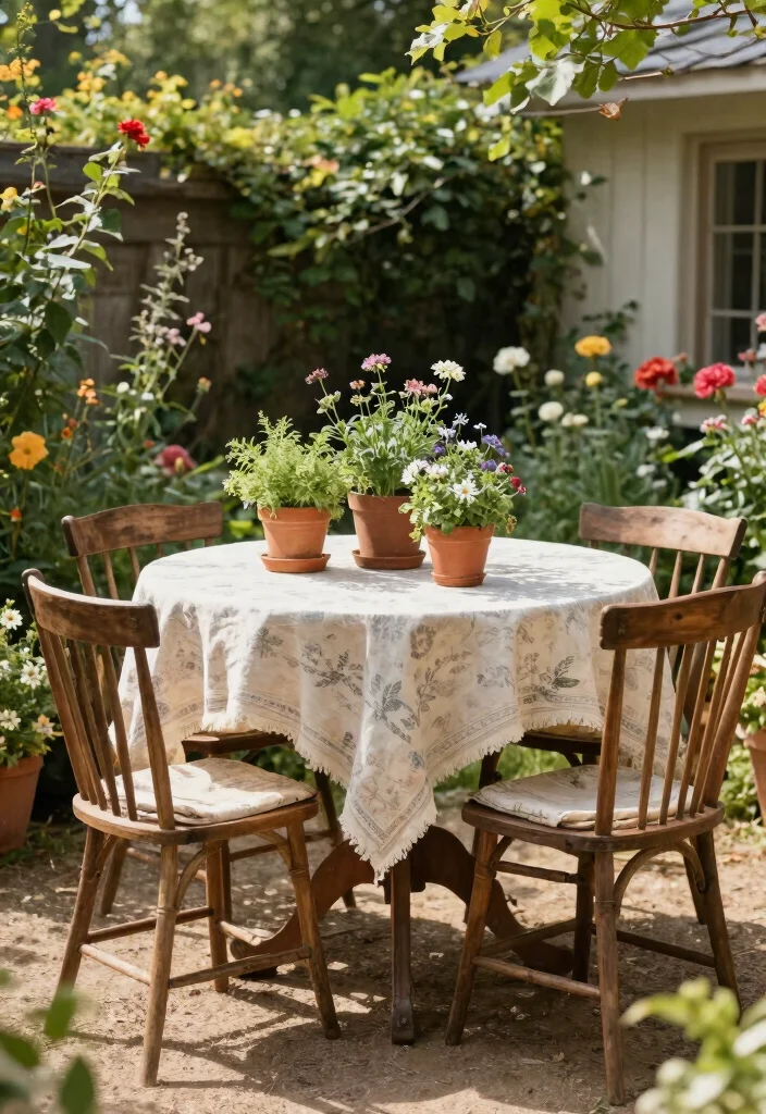 10 Chic French Plant Stand Ideas for Your Garden 8. Antique Wooden Tables 0