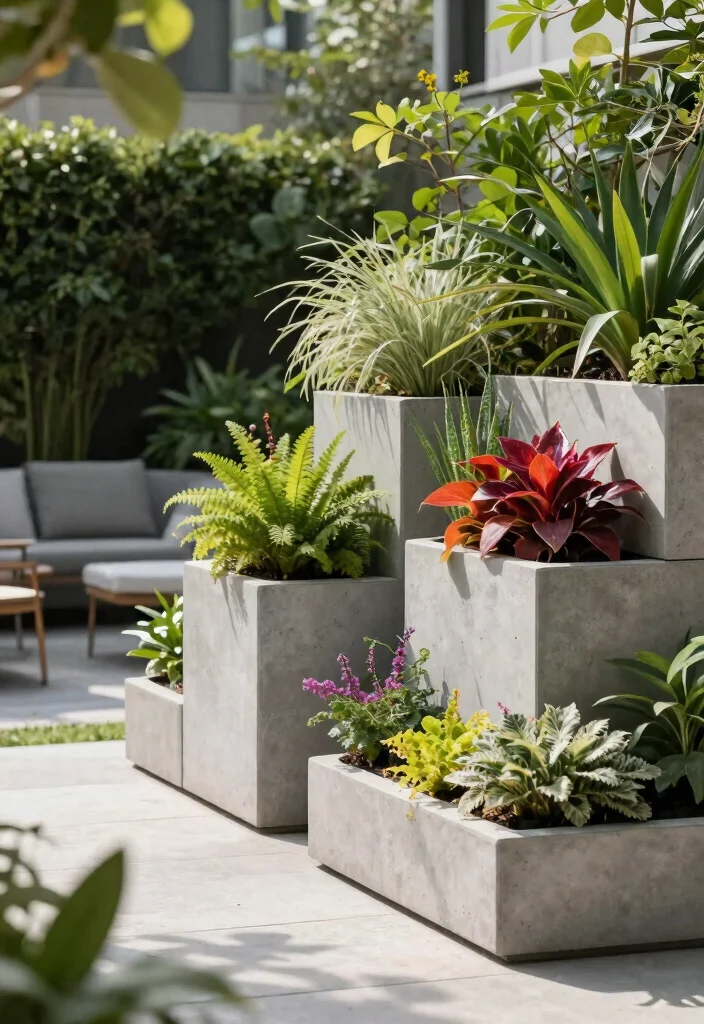 10 Chic French Plant Stand Ideas for Your Garden 9. Contemporary Concrete Stands 0