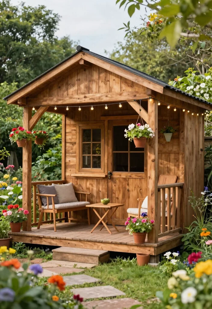 10 Cozy Country Garden Shed Ideas for a Rustic Home 4. Rustic Shed with a Porch 0