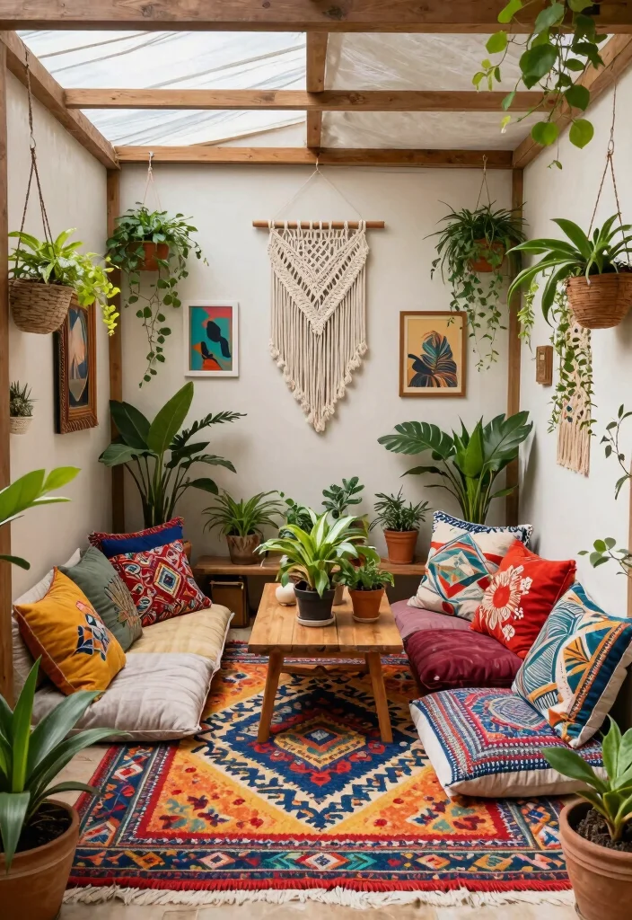 10 Creative Garden Shed Ideas Interior Designs Must See 4. Bohemian Bliss with Natural Textiles 0