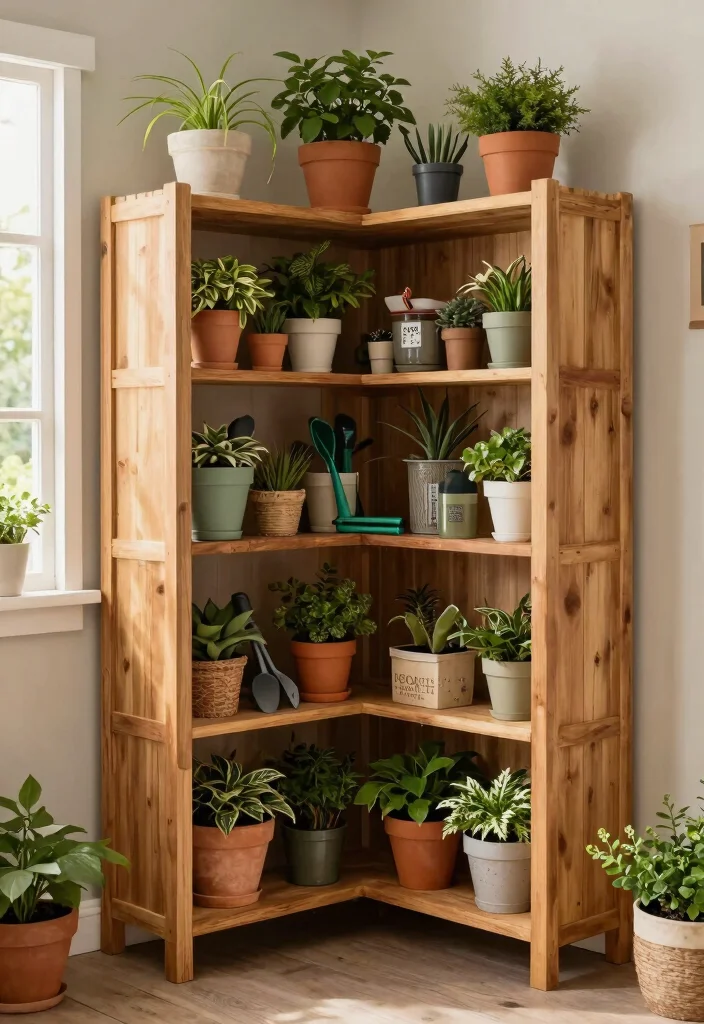 10 Durable Garden Shed Shelving Ideas for Maximum Storage 8. Corner Shelving Units 0
