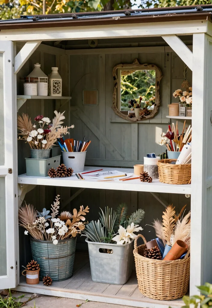 10 Empowering Garden Shed Ideas for Women and Creatives 8. Seasonal Decor Hub 0