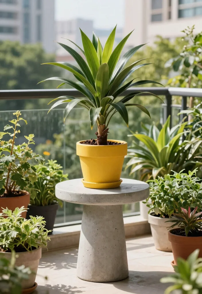 10 Grand Pedestal Plant Stand Ideas for Focal Points 4. Chic Concrete Pedestal Stand 0