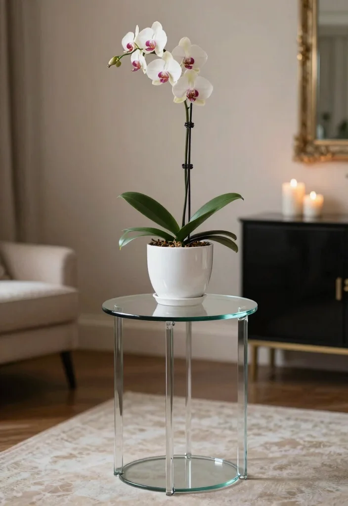 10 Grand Pedestal Plant Stand Ideas for Focal Points 7. Elegant Glass Pedestal Stand 0