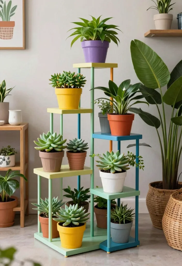 10 Grand Pedestal Plant Stand Ideas for Focal Points 9. Customizable Modular Plant Stand 0