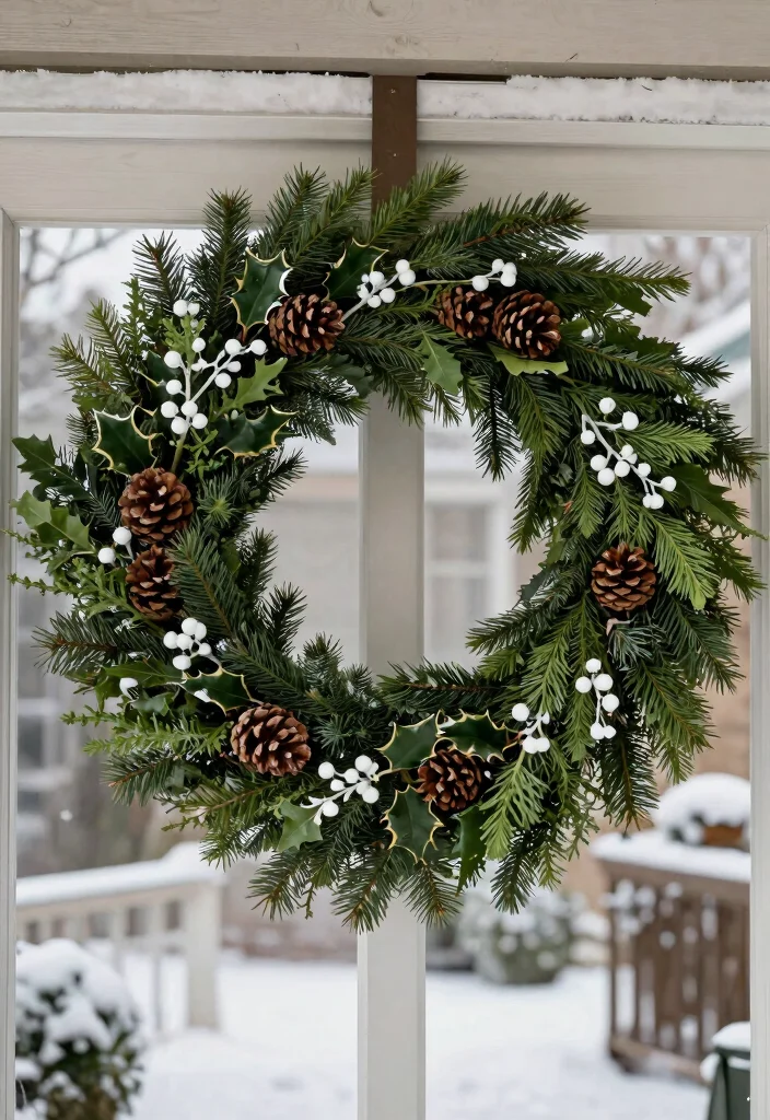 10 Lush Winter Outdoor Planter Ideas Evergreen Focus 1. Evergreen Wreath Planters 0