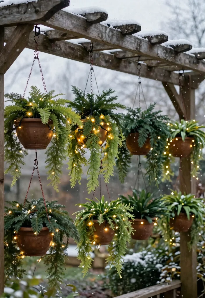 10 Lush Winter Outdoor Planter Ideas Evergreen Focus 5. Hanging Planters with Evergreens 0