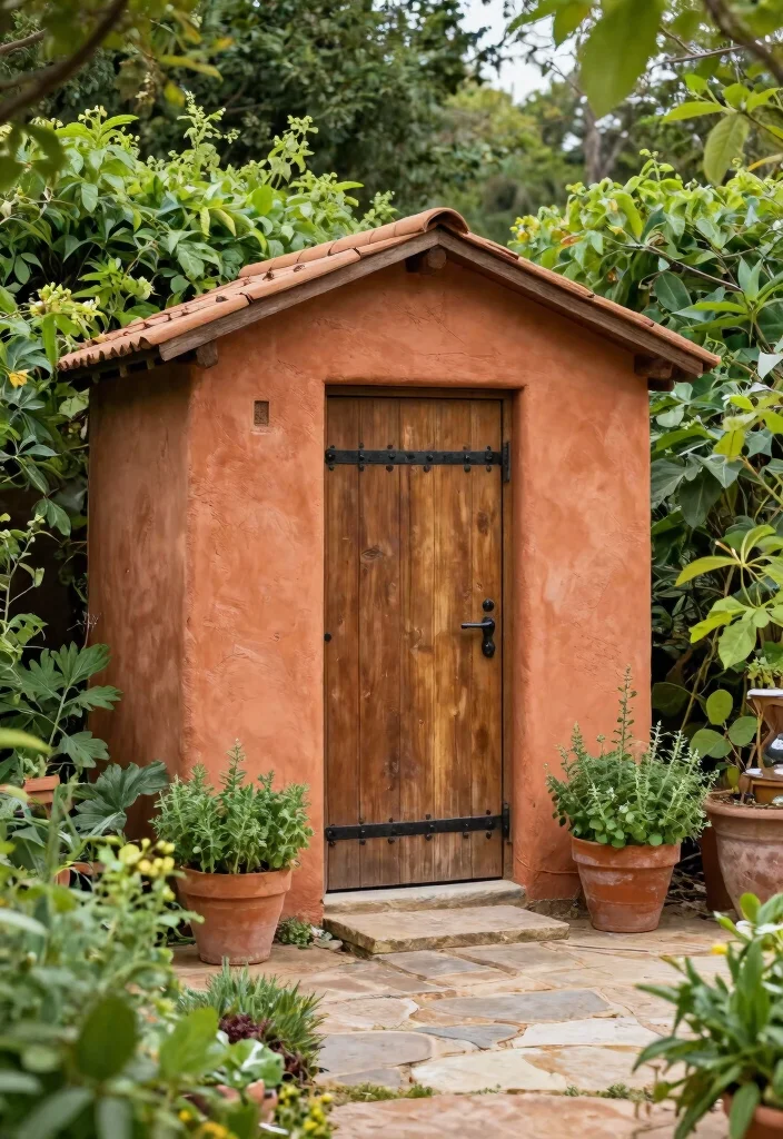 10 Modern Garden Shed Colours Ideas to Match Your Home 4. Earthy Terracotta 0