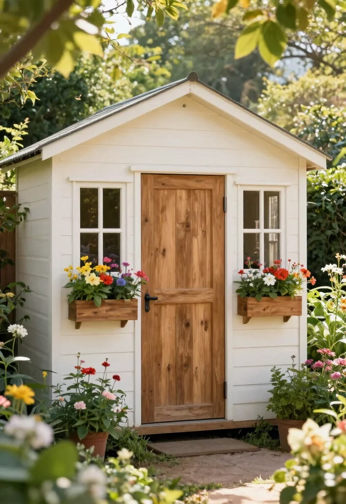 10 Modern Garden Shed Colours Ideas to Match Your Home 8. Soft Creamy White 0