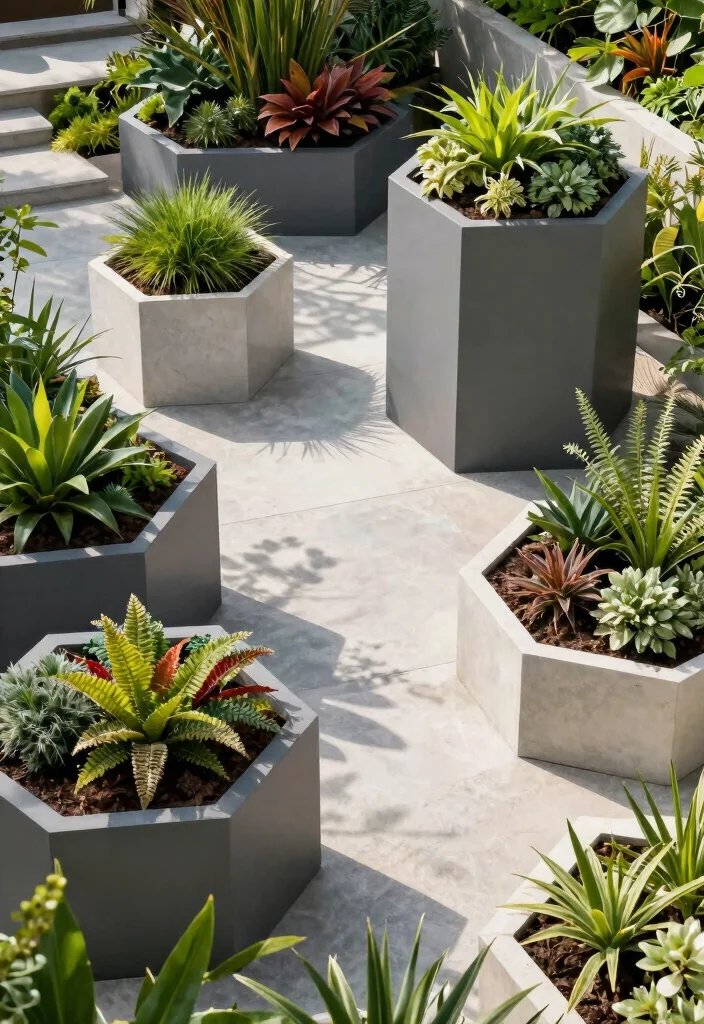 10 Modern Outdoor Planter Designs for a Polished Yard 8. Geometric Planters 0