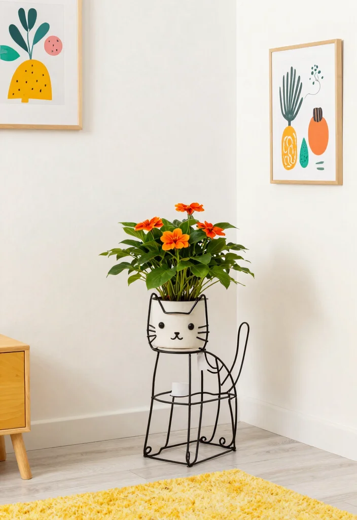 10 Modern Wire Plant Stand Ideas for Minimalist Homes 7. Whimsical Touches 0