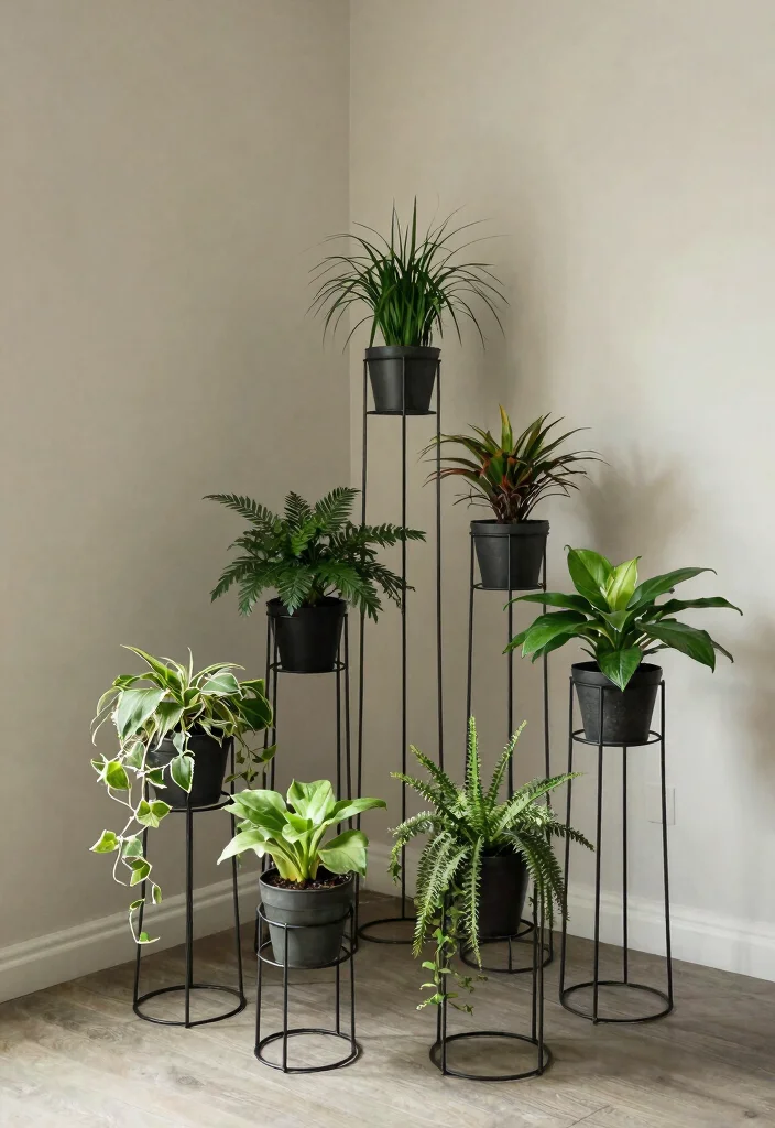 10 Modern Wire Plant Stand Ideas for Minimalist Homes 9. Artistic Arrangements 0