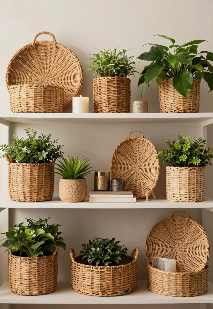 10 Natural Wicker Plant Stand Ideas for a Boho Vibe 10. Layered Wicker Textures 0