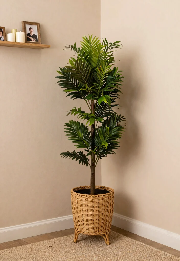 10 Natural Wicker Plant Stand Ideas for a Boho Vibe 4. Corner Stand Delight 0