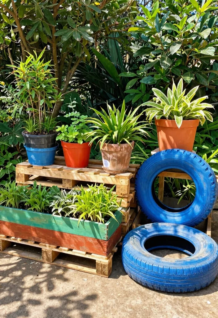 10 Professional Outdoor Planter Box Designs for Small Spaces 4. Recycled Material Planters 0
