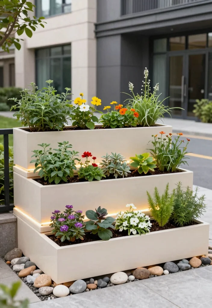 10 Professional Outdoor Planter Box Designs for Small Spaces 5. Multi Level Planter Box 0