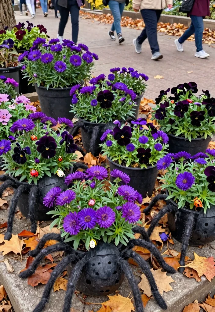 10 Spooky Outdoor Halloween Planter Ideas for Your Entrance 7. Creepy Crawly Container Gardens 0