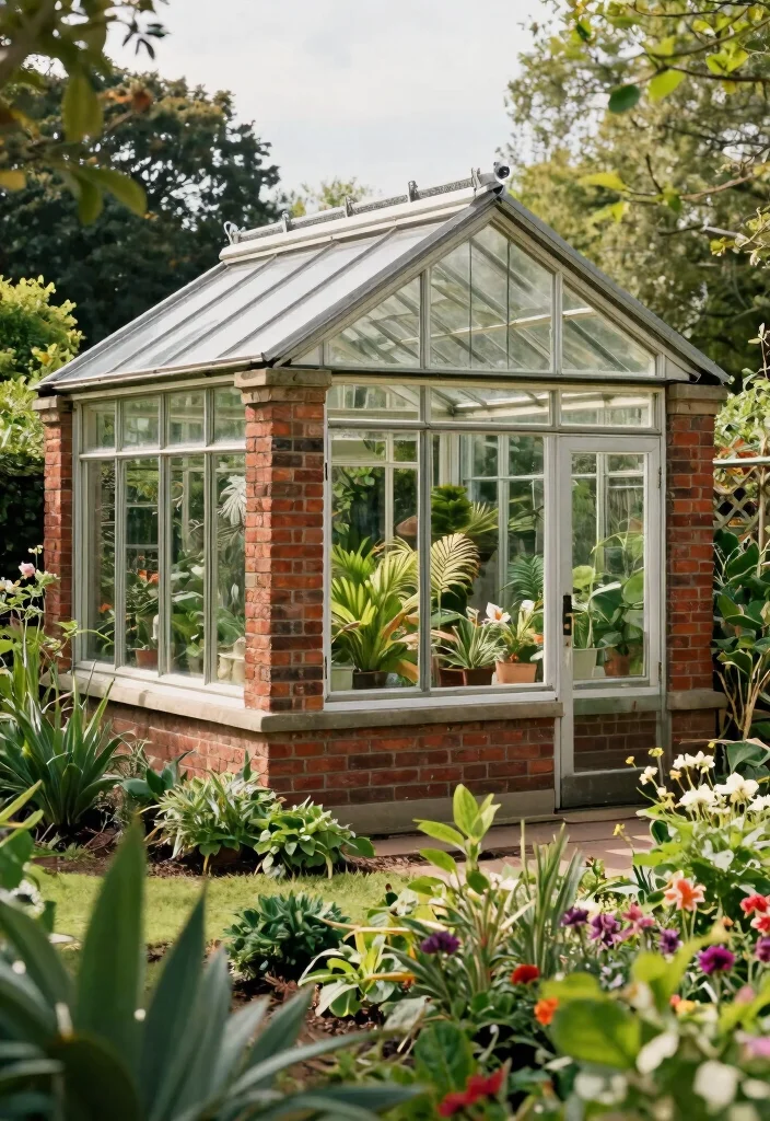 10 Sturdy Brick Garden Shed Ideas That Last a Lifetime 10. Elegant Brick Greenhouse Shed 0