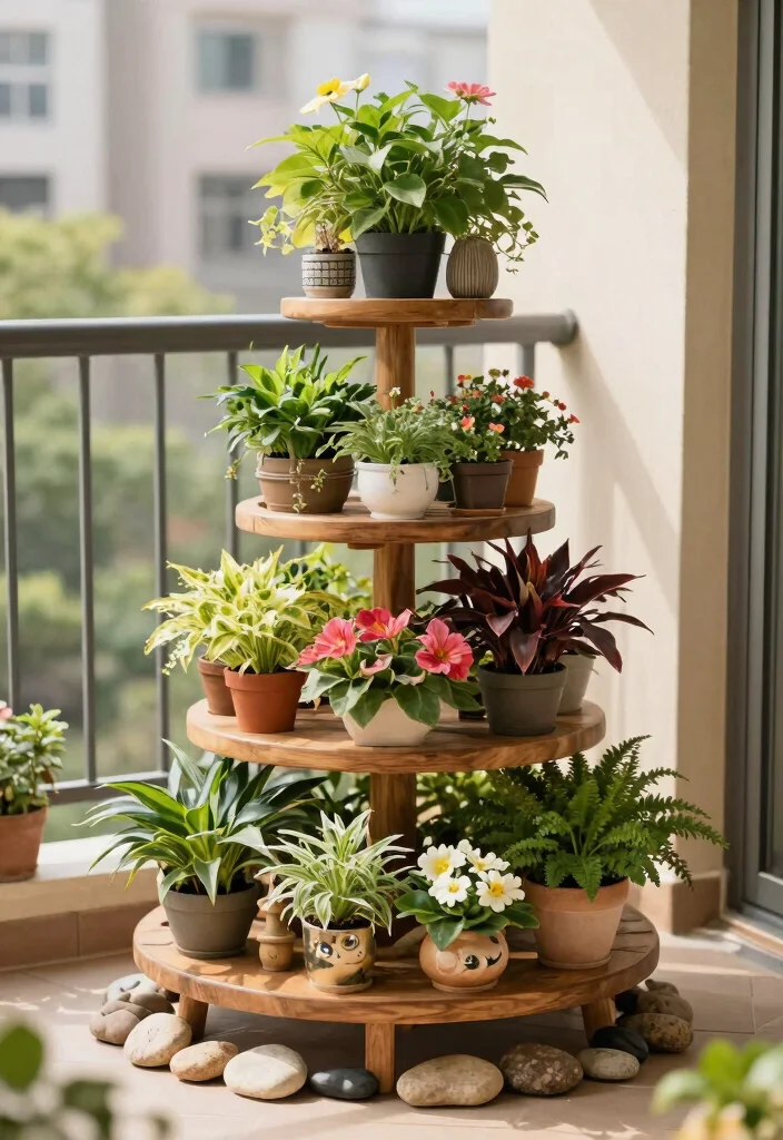 10 Warm Wood Planter Ideas for Outdoor Natural Aesthetic 4. Tiered Wooden Plant Stands 0