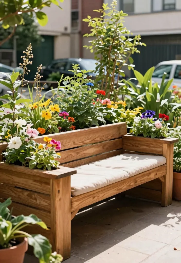10 Warm Wood Planter Ideas for Outdoor Natural Aesthetic 6. Wooden Planter Benches 0