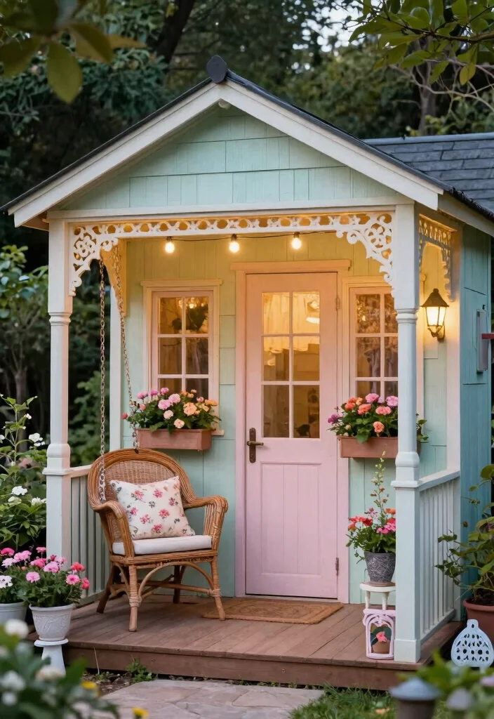 11 Beautiful Garden Shed with Porch Ideas Extra Comfort 3. Vintage Charm 0