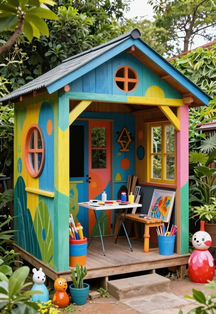 11 Beautiful Garden Shed with Porch Ideas Extra Comfort 6. Artistic Hideaway 0