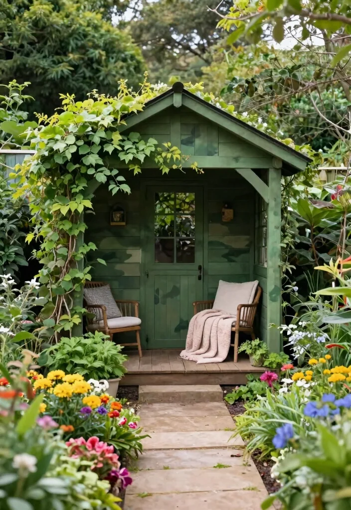 11 Beautiful Garden Shed with Porch Ideas Extra Comfort 7. Secret Garden Sanctuary 0