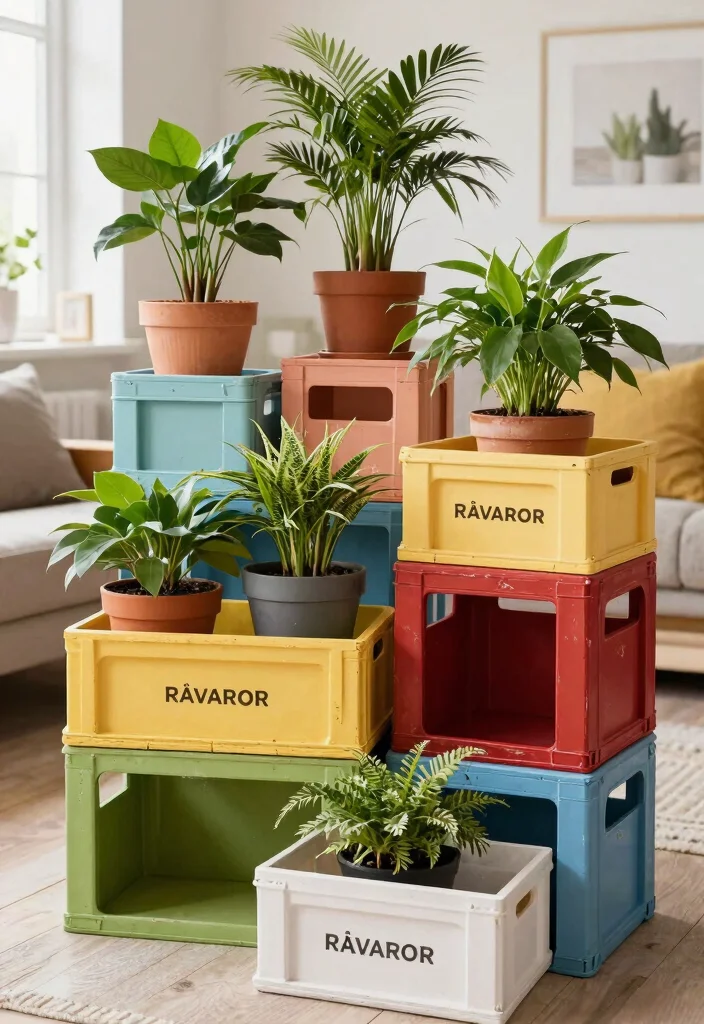 11 Best Ikea Plant Stand Ideas and Hacks for Your Home 5. The RVAROR Crate Creation 0