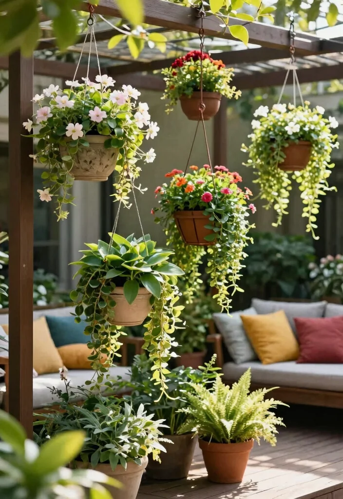 11 Best Outdoor Deck Planter Ideas for Summer Vibes 3. Hanging Planters for a Layered Look 0