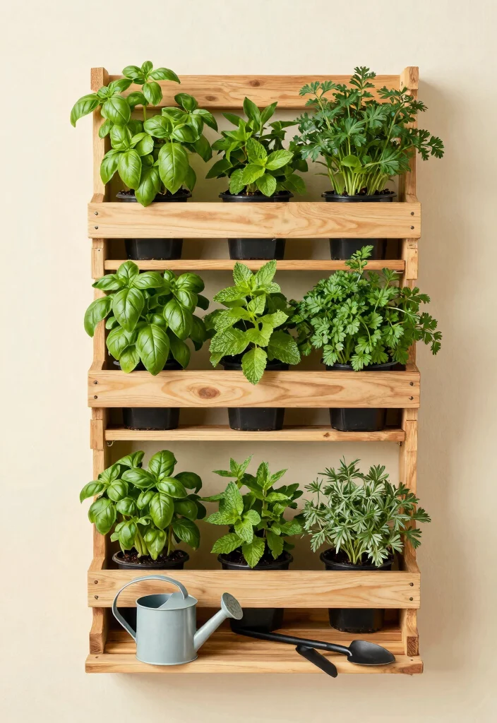 11 Best Outdoor Pallet Planter Ideas for Small Urban Spaces 1. Vertical Herb Garden 0